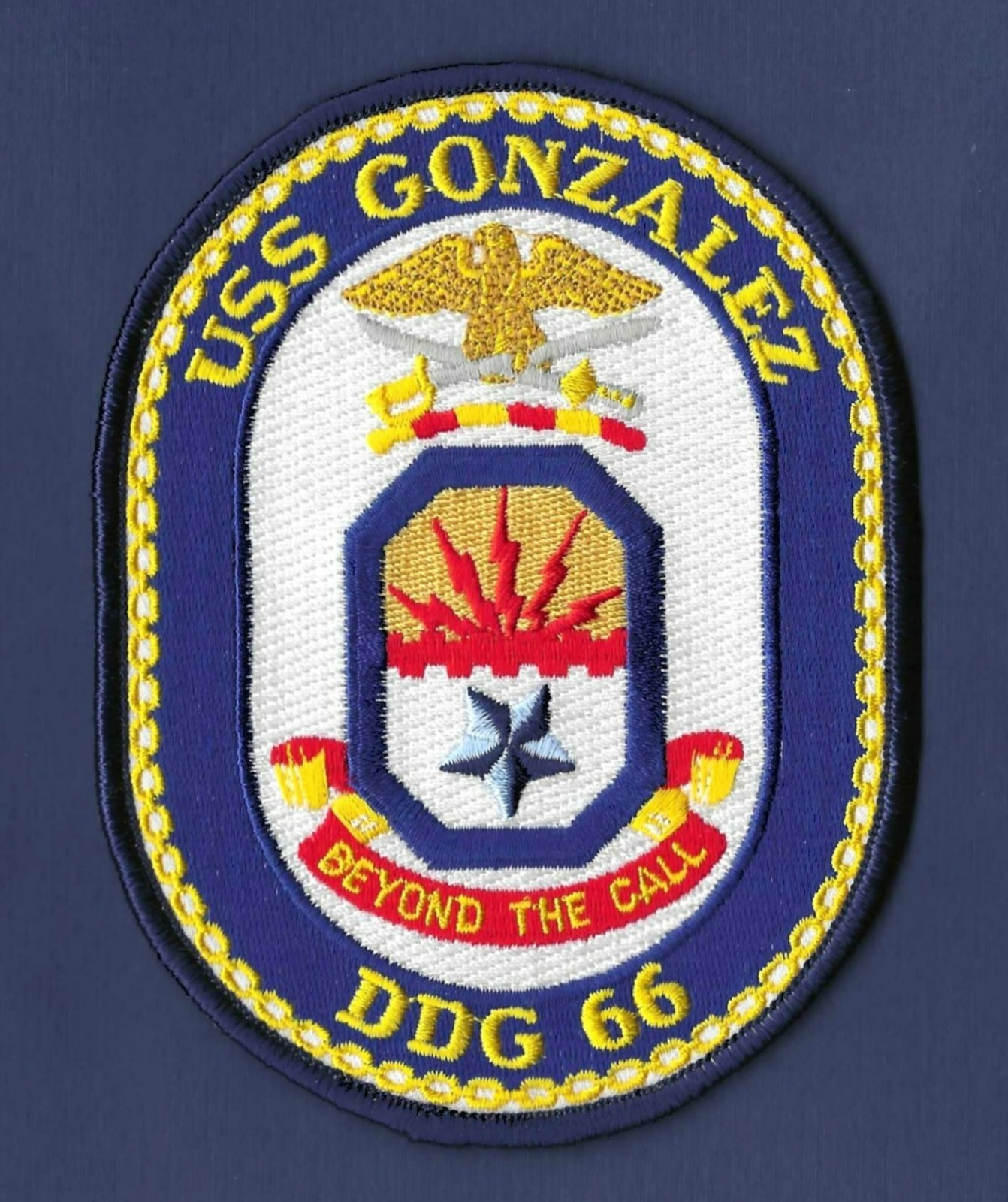 USS GONZALEZ DDG-66 Guided Missile Destroyer Ship\'s Crest Patch