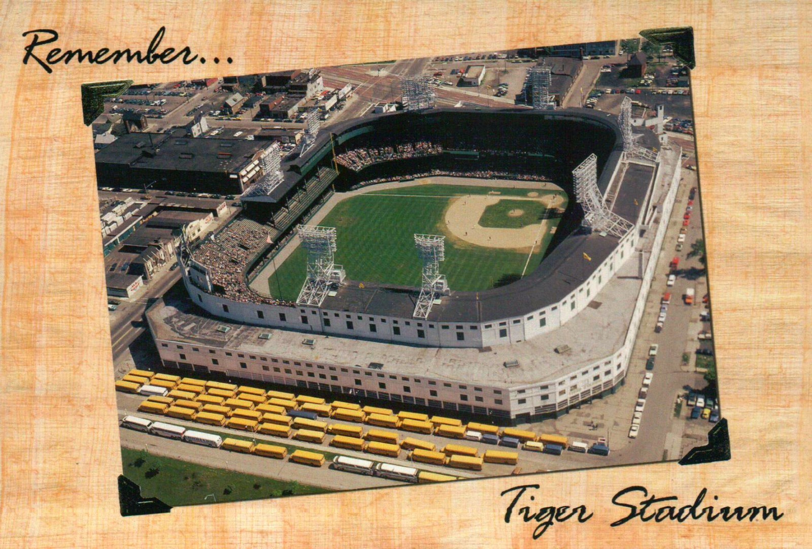 Tiger Stadium Detroit Michigan MLB Baseball, NFL Lions Football Stadium Postcard