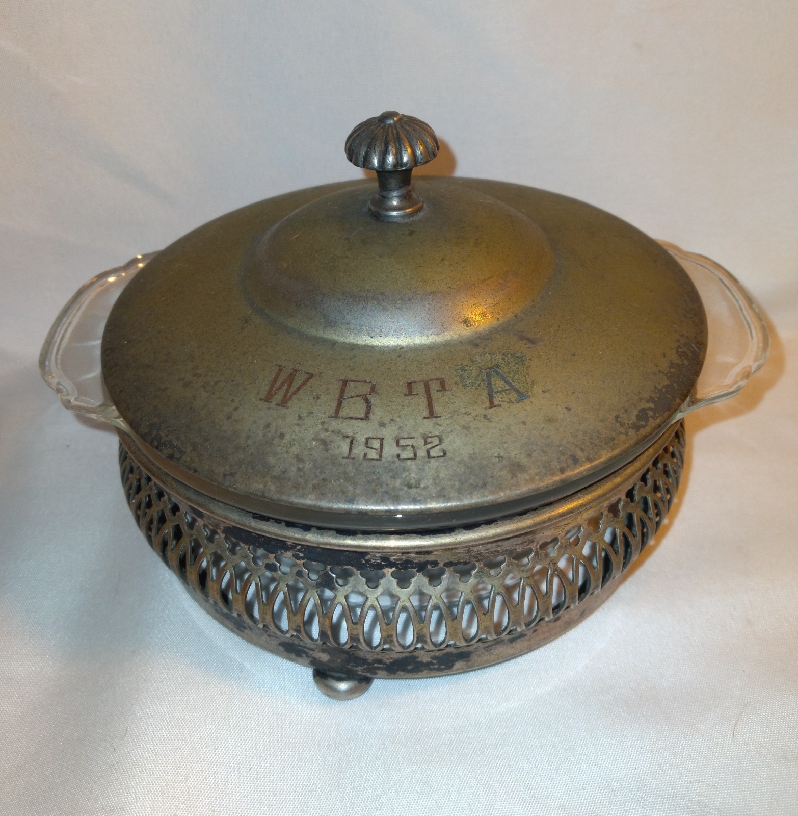 Vintage Fire King 8 Oz Covered Miniature Serving Dish W.B.T.A 1952
