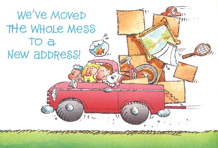We\'ve Moved the Whole Mess to a New Address - Humor - Moving Notice