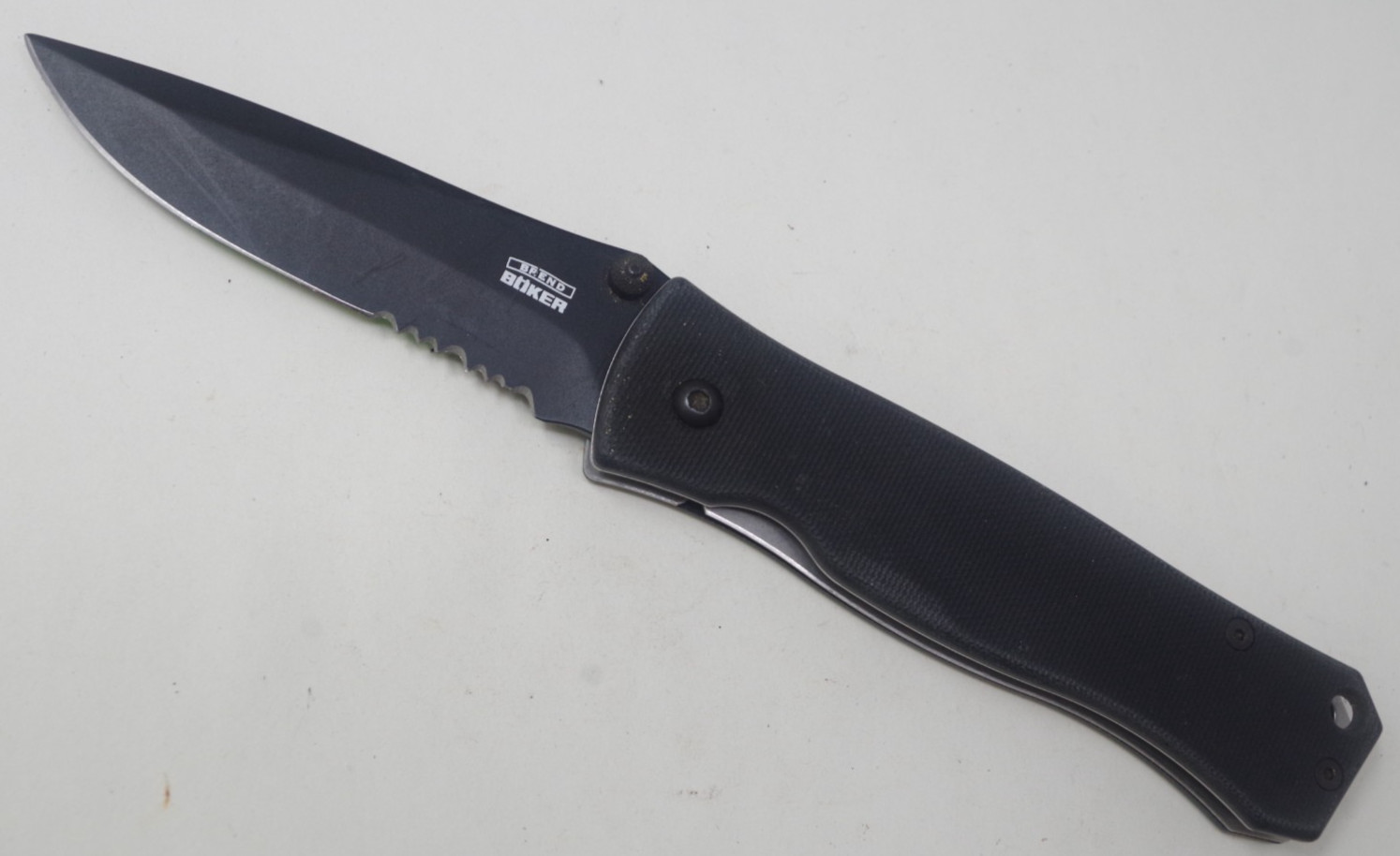 Boker Brend 859 Tactical Pocket Knife Micarta Solingen Germany- TSA Auction