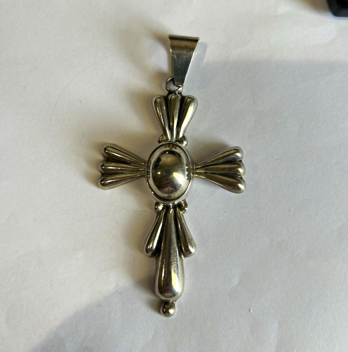 Mexico 925 Sterling Silver Cross Pendant 28.2g Christianity