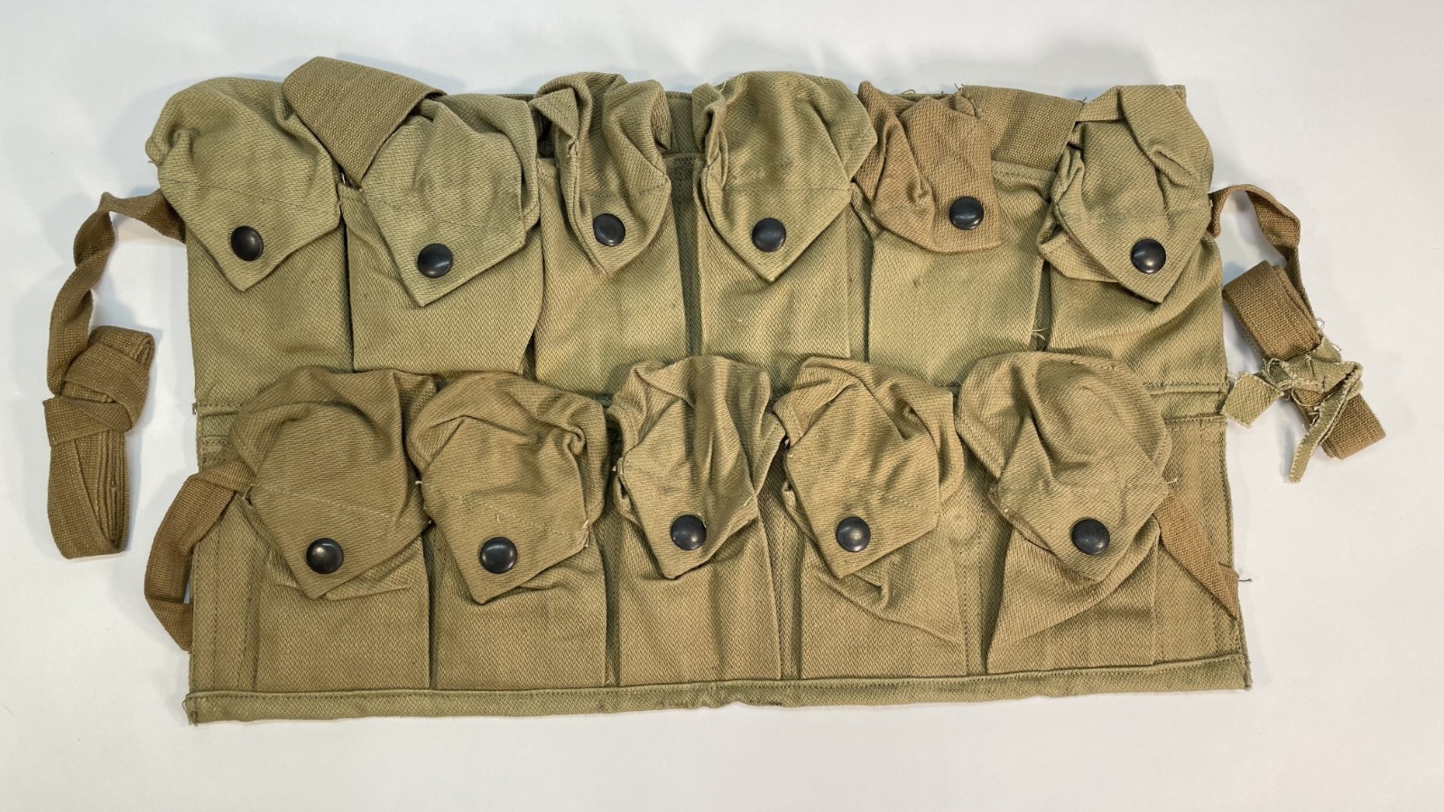 Antique WW1 11 Pocket US Army Grenade Carrier Vest w/ Straps Dated 1918