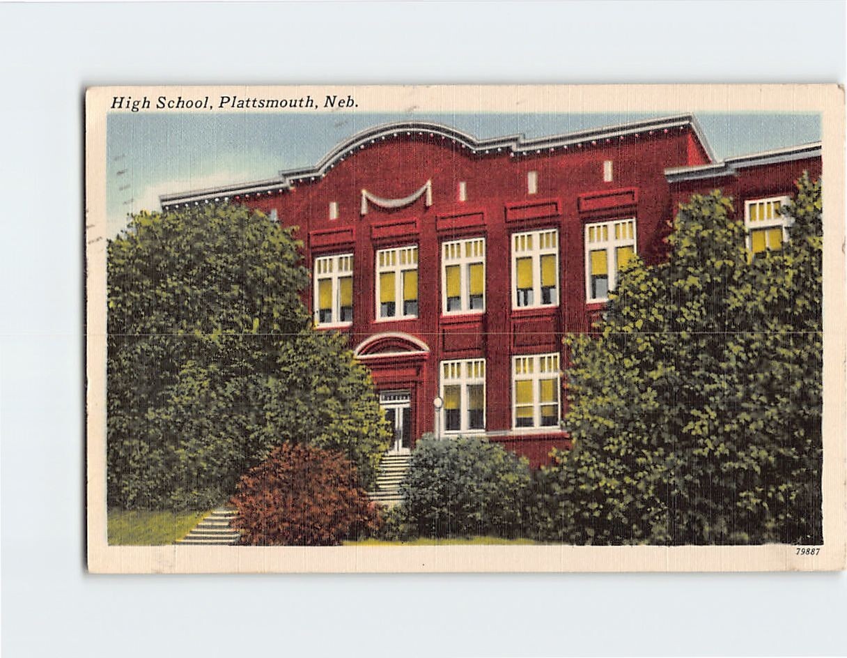 Postcard High School Plattsmouth Nebraska USA