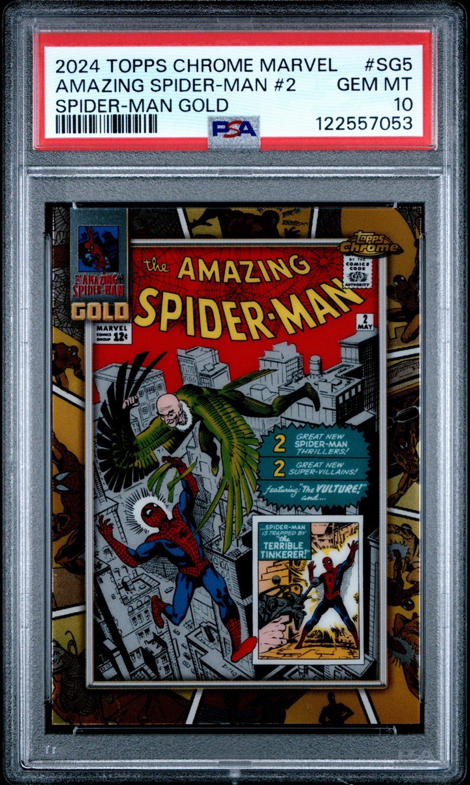 2024 Topps Chrome Marvel Spider-Man #SG-5 Amazing Spider-Man #2 Gold PSA 10