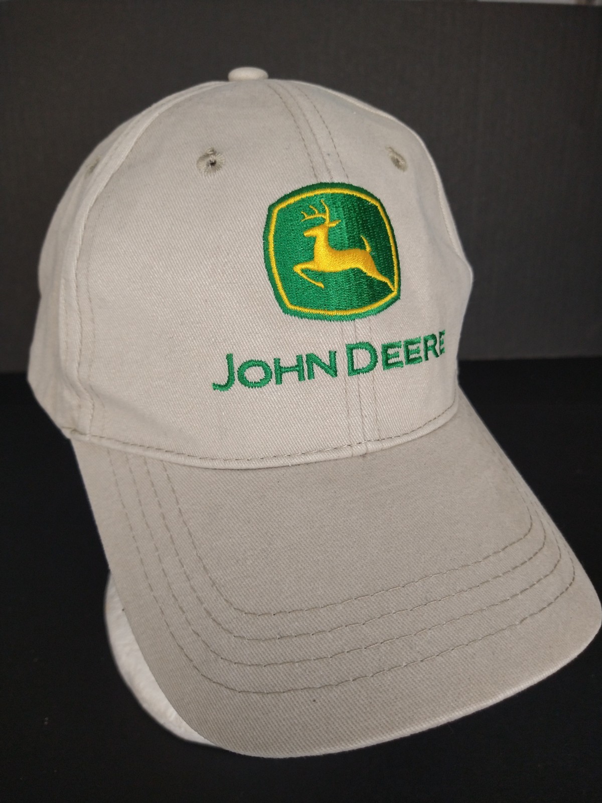 Vintage John Deere Brown Canvas SnapBack Cary Francis Hat Adjustable Strap Cap Vintage John Deere Brown Canvas SnapBack Cary Francis Hat Adjustable Strap Cap