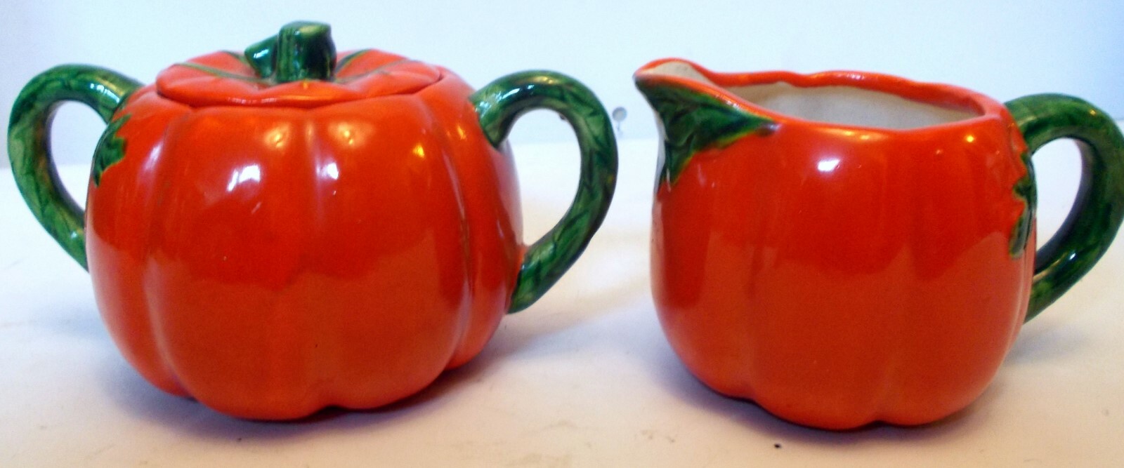 Antique OCCUPIED JAPAN TOMATO Creamer & Sugar Porcelain
