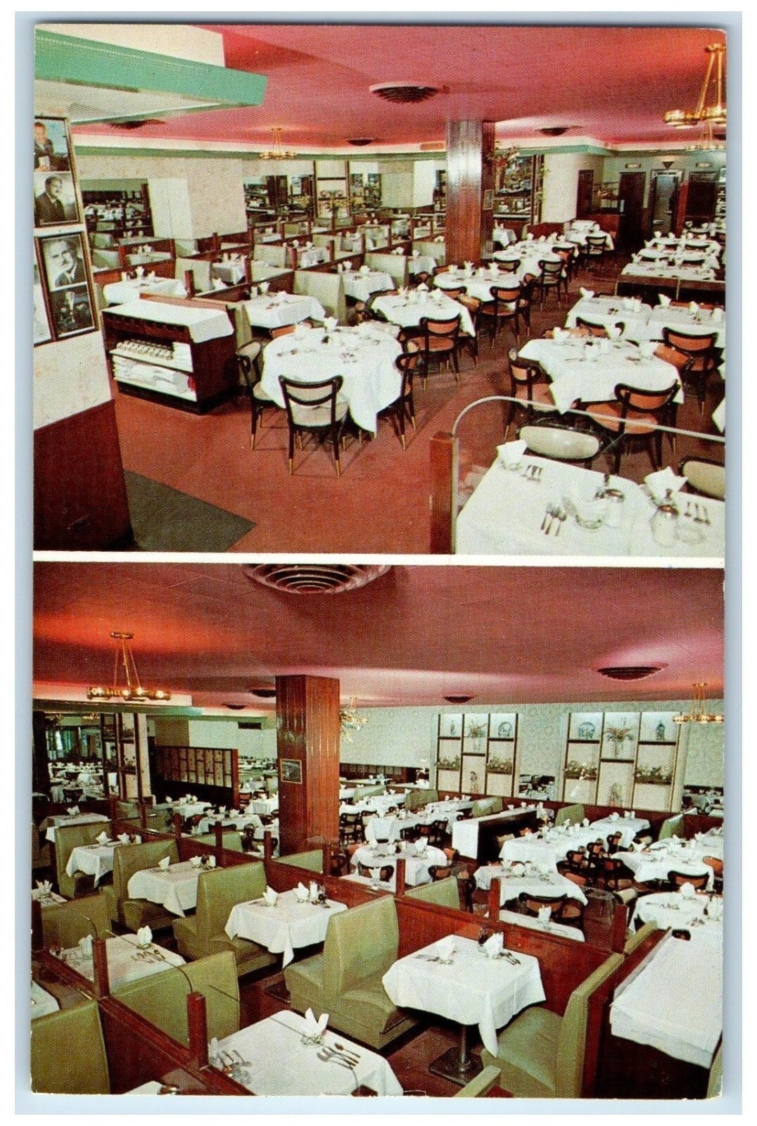 c1950s China Bowl Restaurant Inc New York NY Dual View Unposted Vintage Postcard