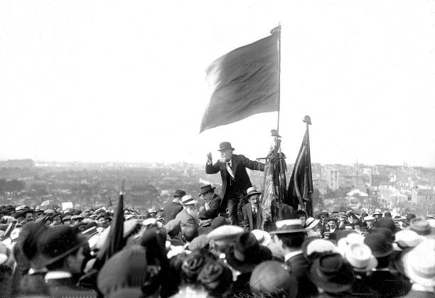 Speech of Jean Jaures on May 25 during the demonstration OLD PHOTO Speech of Jean Jaures on May 25 during the demonstration OLD PHOTO