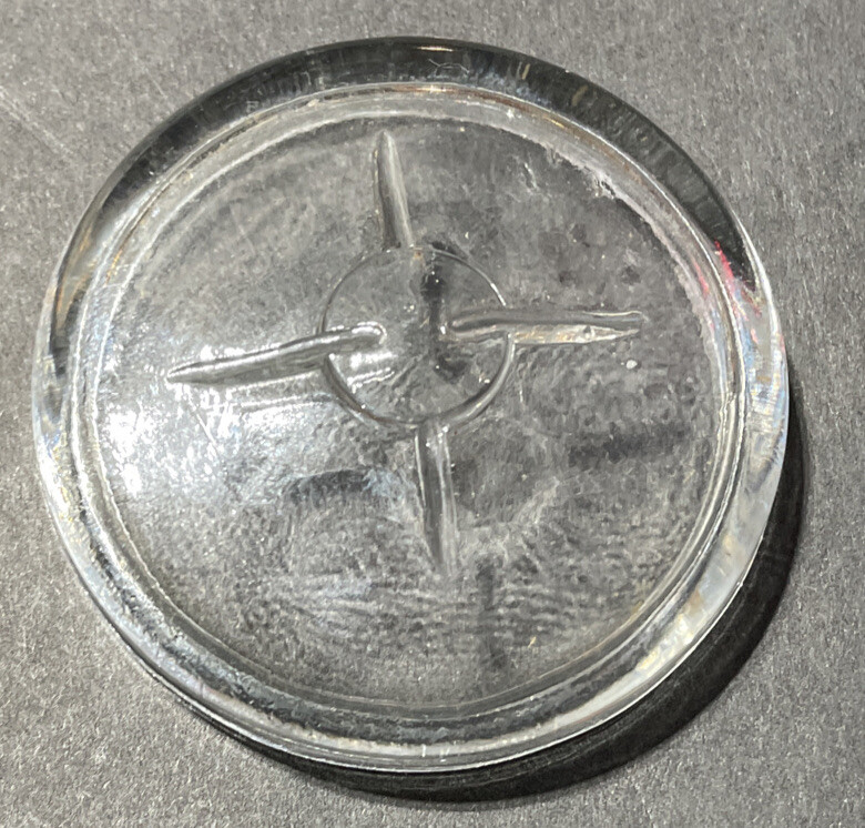 2.250 Inch Clear Glass Fruit Jar Lid For Wire Bail Jar -New Old Stock-