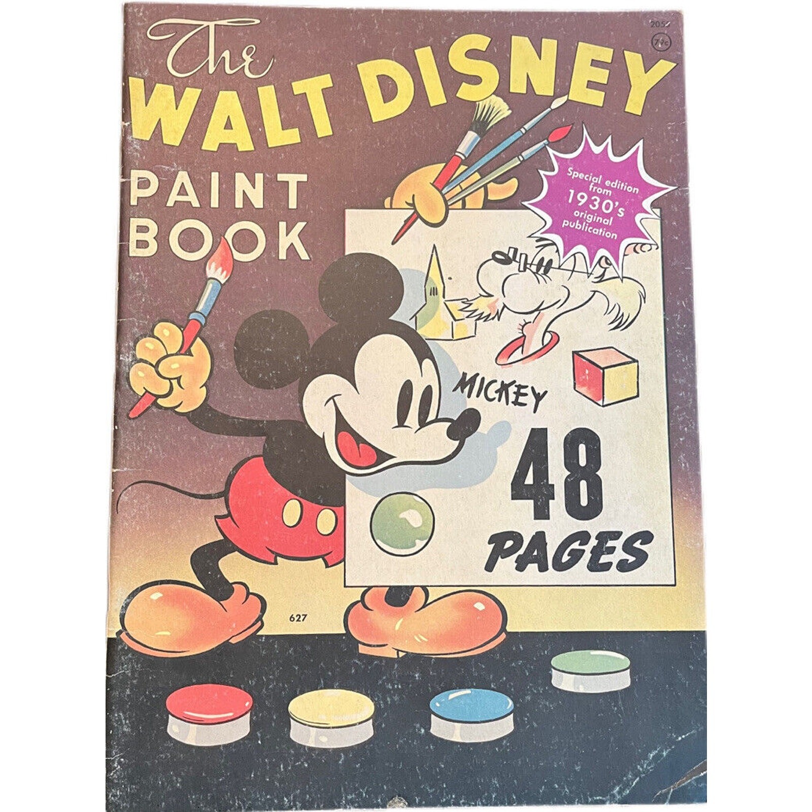 Vintage 1970s Reproduction Of 1930s The Walt Disney Paint Book 48 Pages Unused