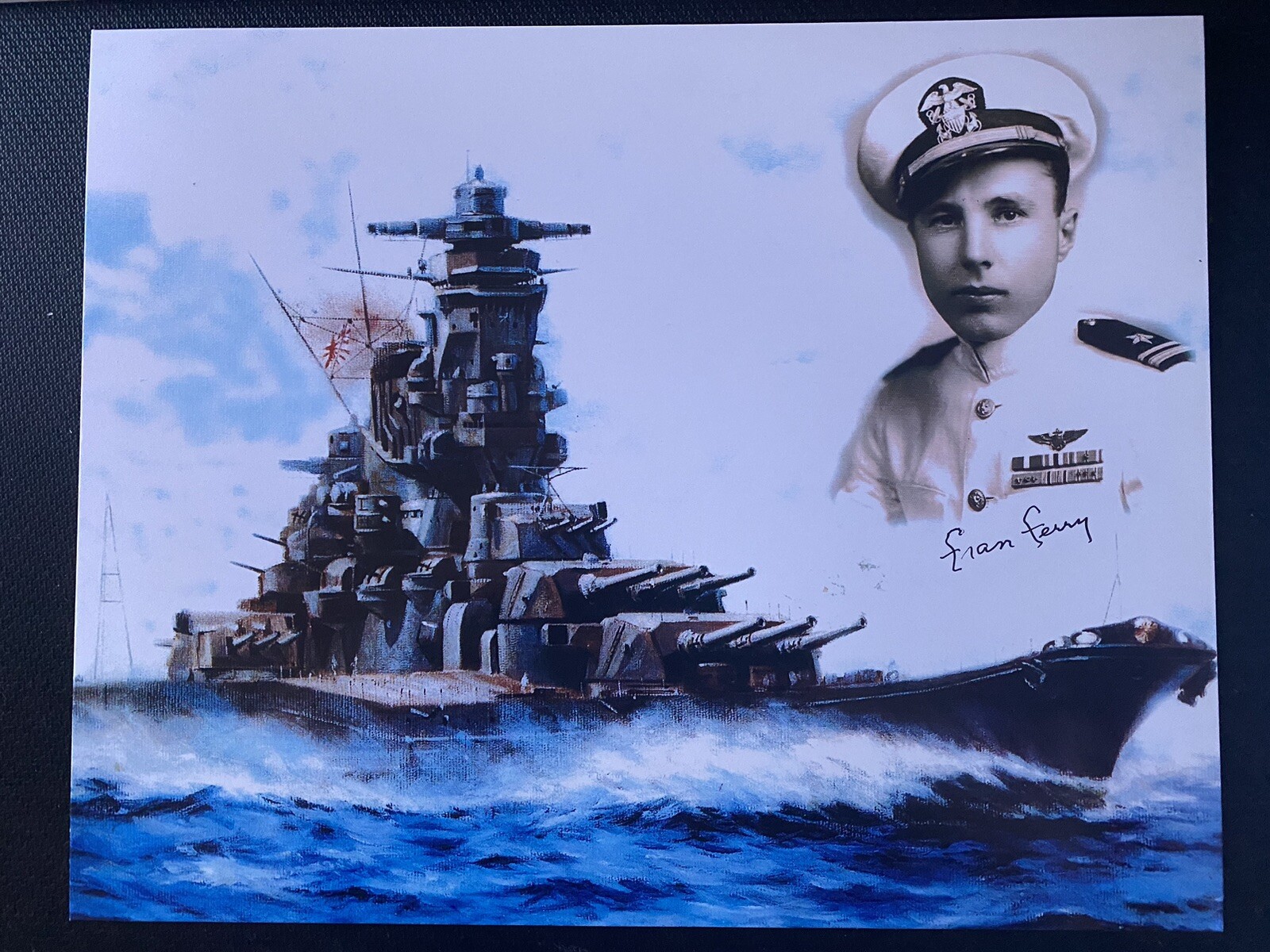 Francis Fran Ferry Helldiver Pilot Yamato Autographed 8x10 Picture