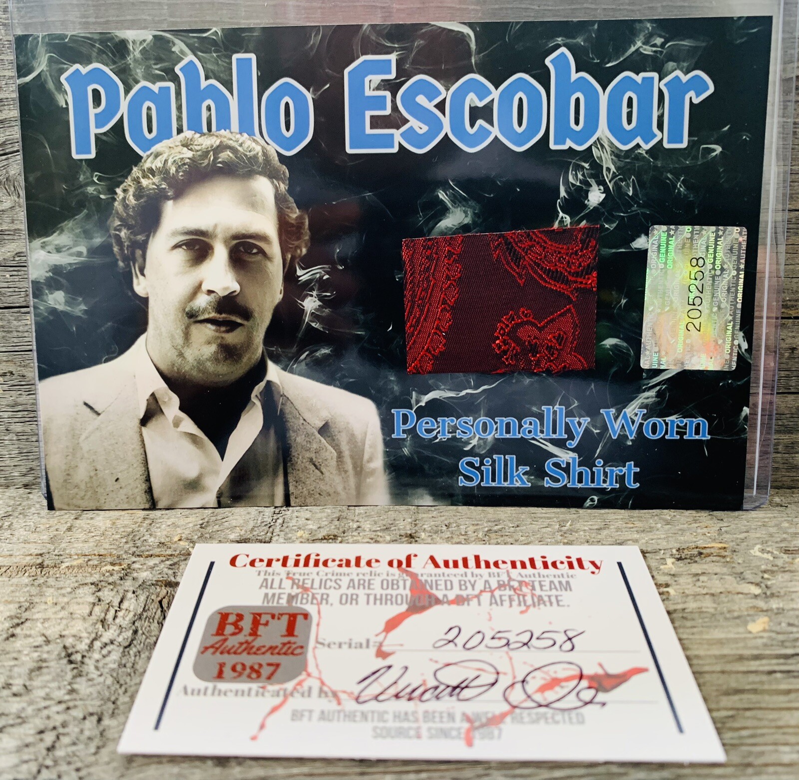 Pablo Escobar Authentic Personally Owned Shirt Remnant COA True Crime Pablo Escobar Authentic Personally Owned Shirt Remnant COA True Crime