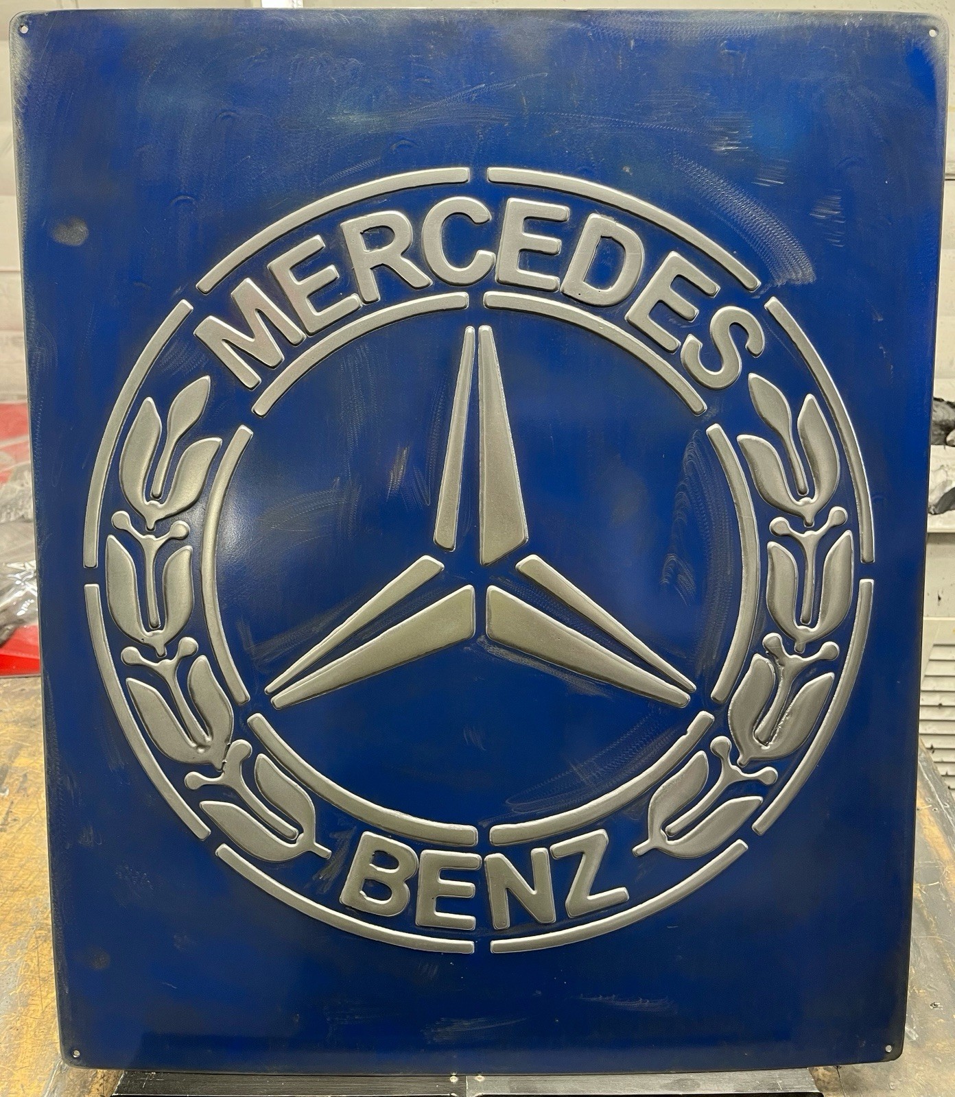 Mercedes Benz Metal Wall Art Sign 20x24” Handmade by Artisan