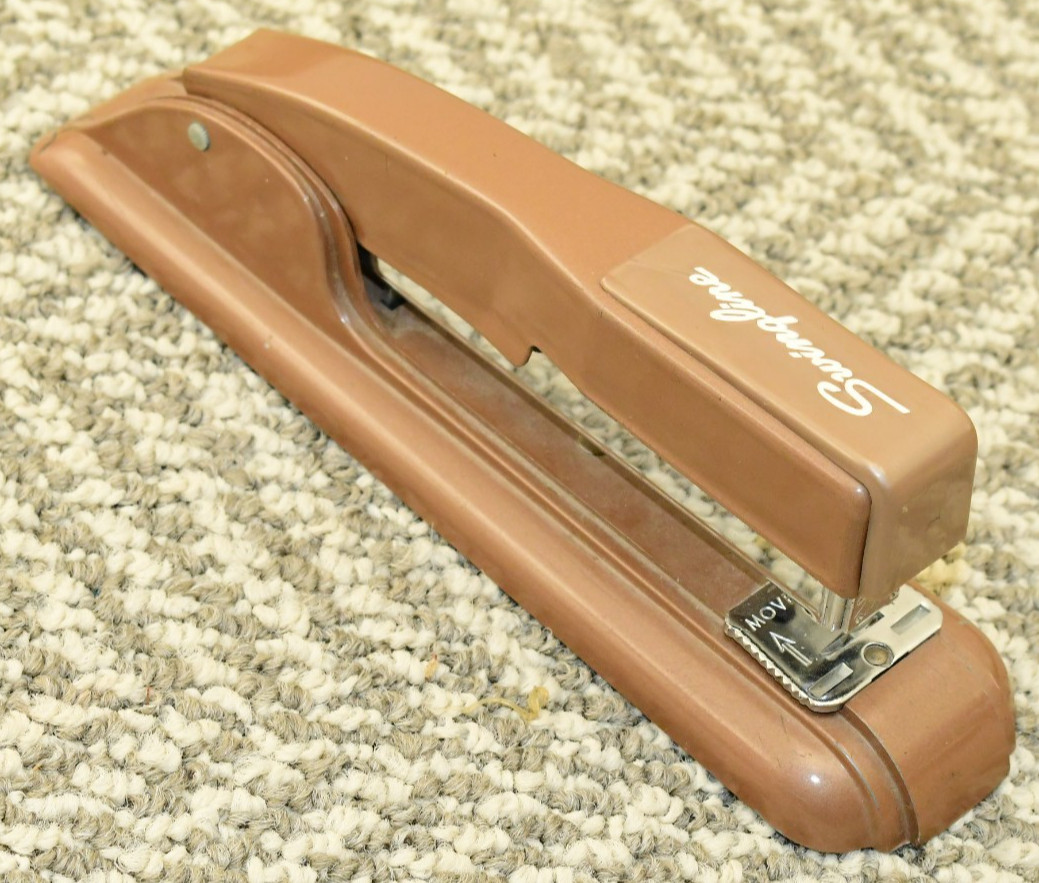 VTG Swingline Brown 27 Stapler Art Deco Design WORKS Metal Copper Color
