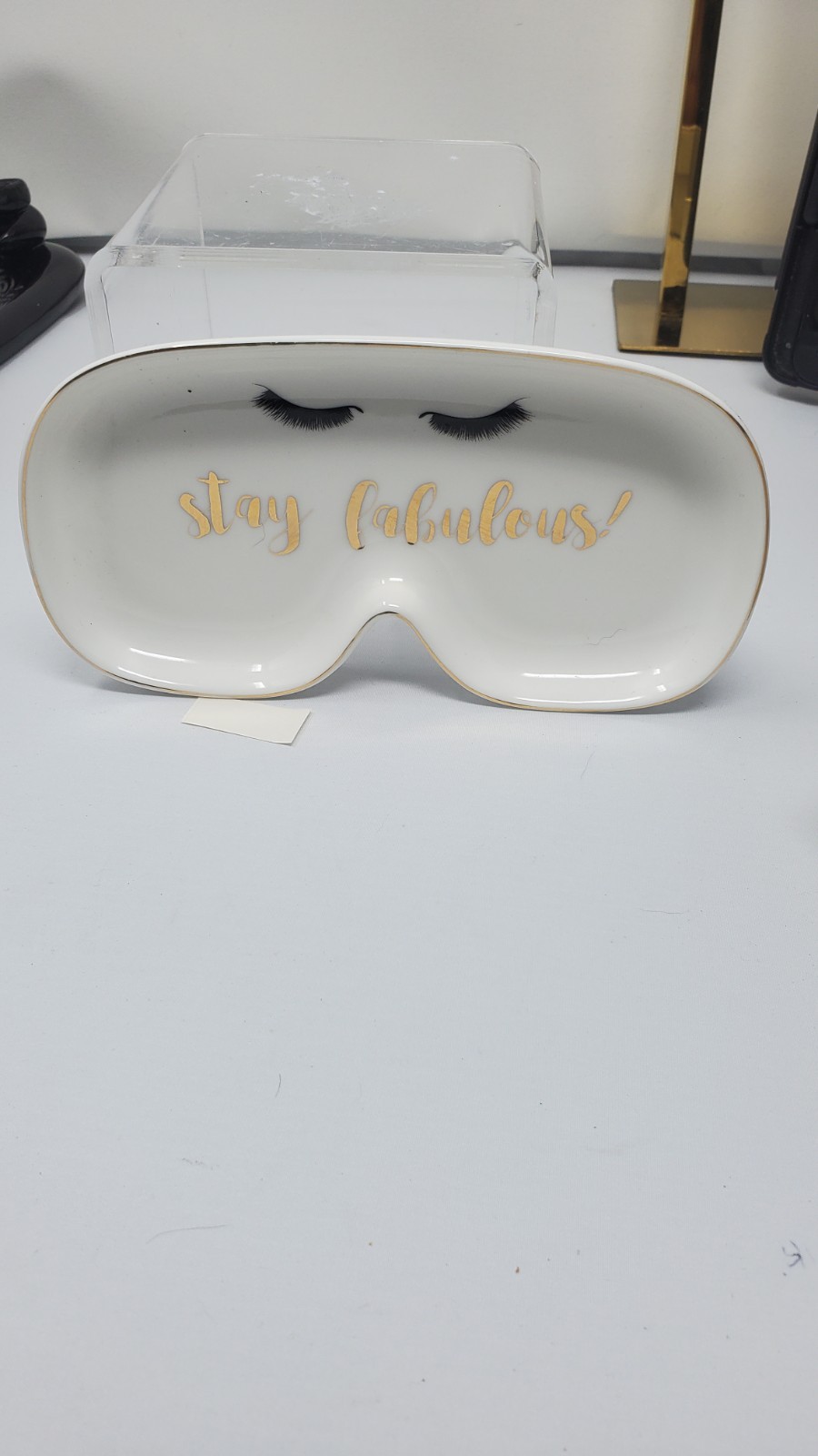 White/Gold/Black Eyeglasses-Shaped Trinket Dish \ White/Gold/Black Eyeglasses-Shaped Trinket Dish \