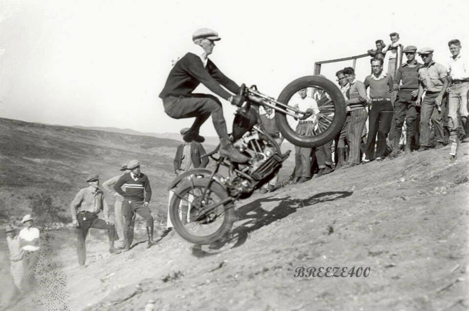 Vintage Biker Photo/1930's HILL CLIMBER HARLEY DAVIDSON?/4x6 B&W Reprint