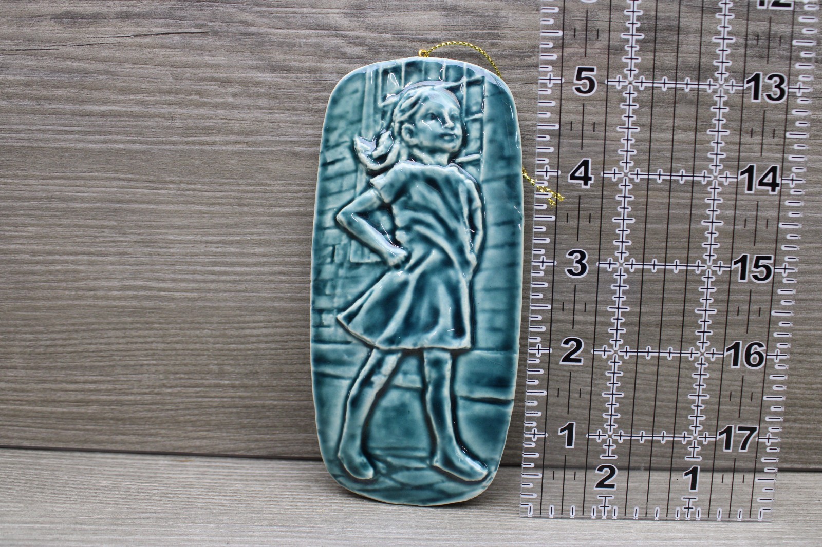 DeLong Ceramics Fearless Girl NYC Blue Ceramic Ornament Denise DeLong 2018 DeLong Ceramics Fearless Girl NYC Blue Ceramic Ornament Denise DeLong 2018
