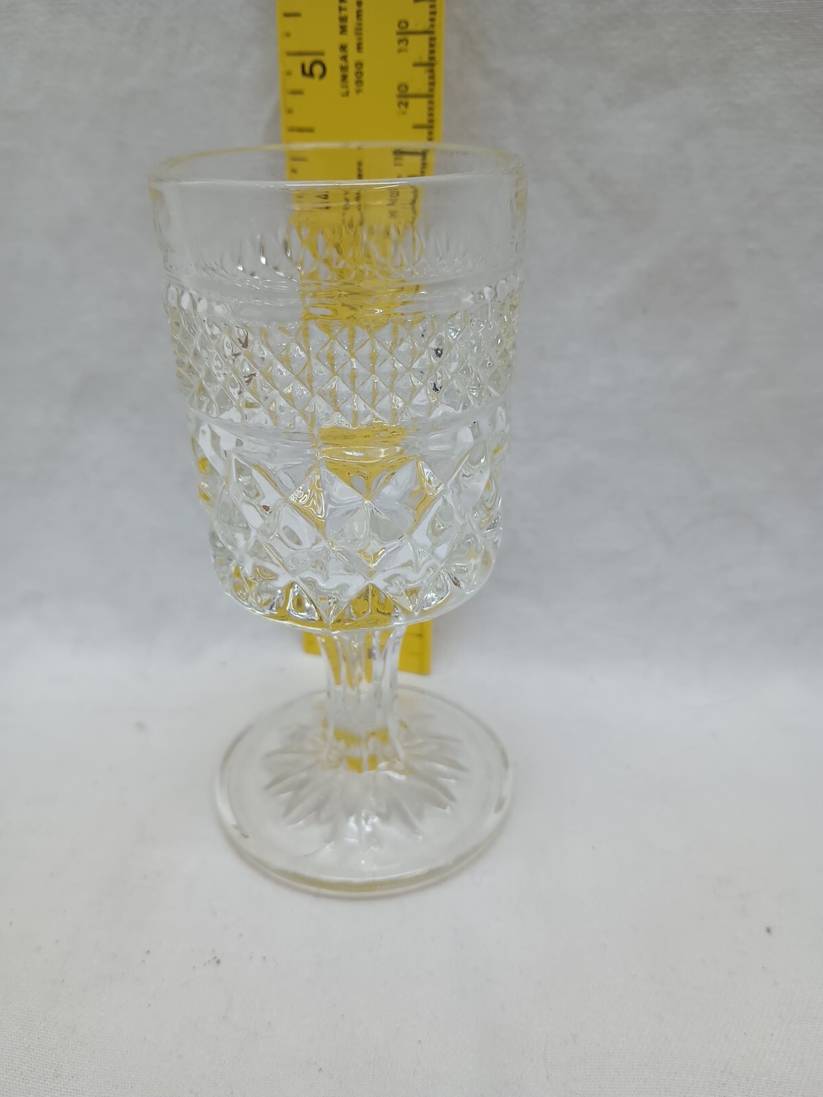 WEXFORD Glass Diamond Cut Design Juice Wine Water Stem Goblet