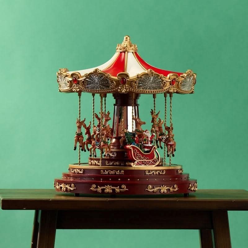 Christmas Carousel Musical with Santa and Reindeer