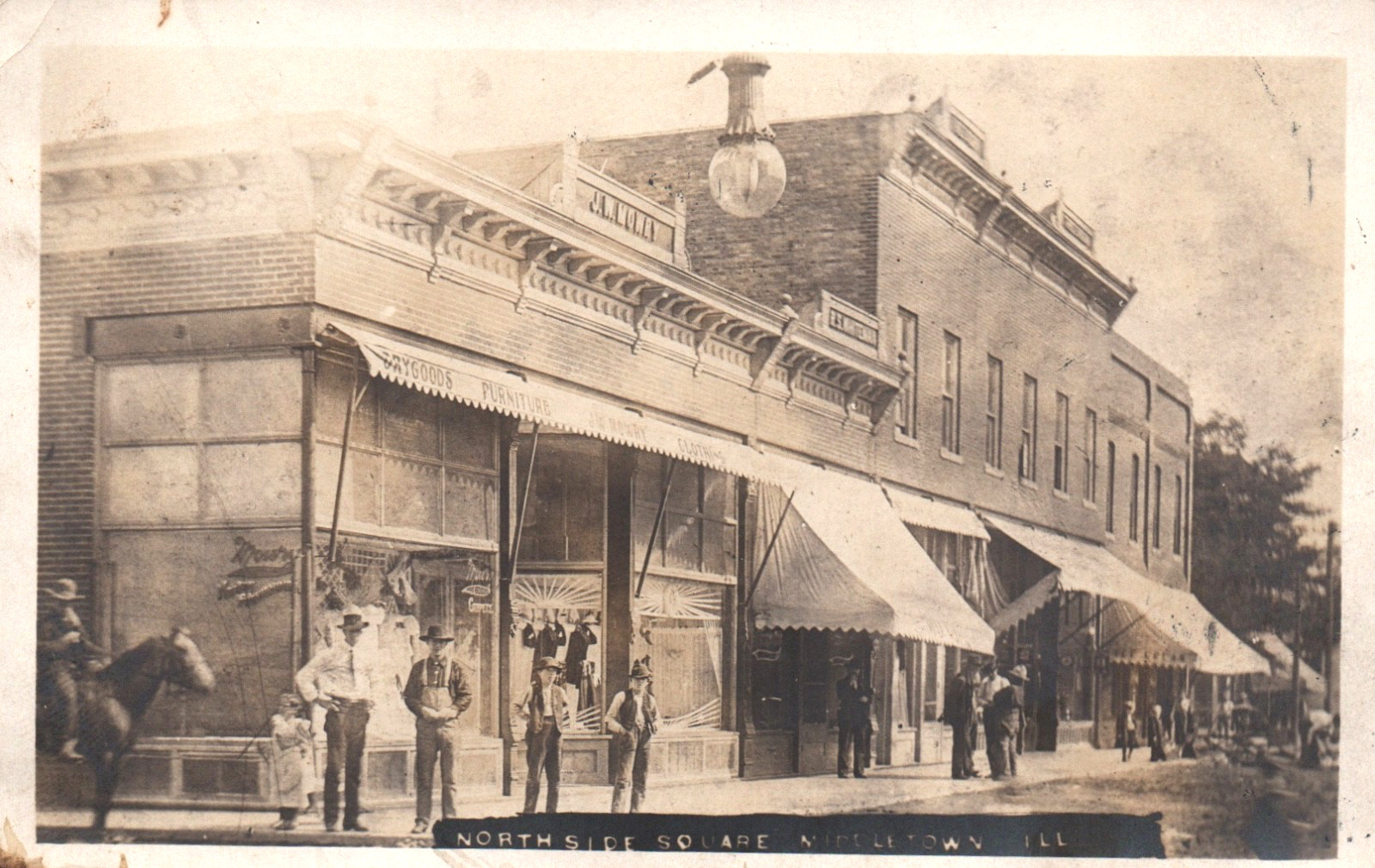 IL   MIDDLETOWN  Illinois   NORTHSIDE SQUARE       1909 REAL PHOTO postcard RPPC
