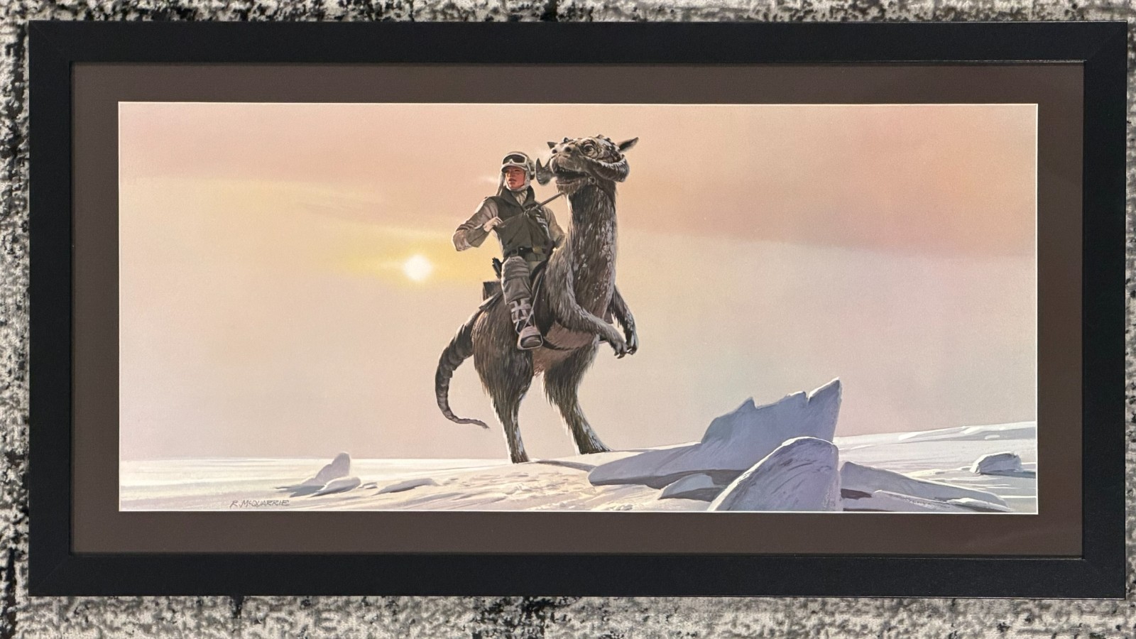 1980 Ralph McQuarrie Star Wars Empire Strikes Back Tauntaun Art Framed Matted