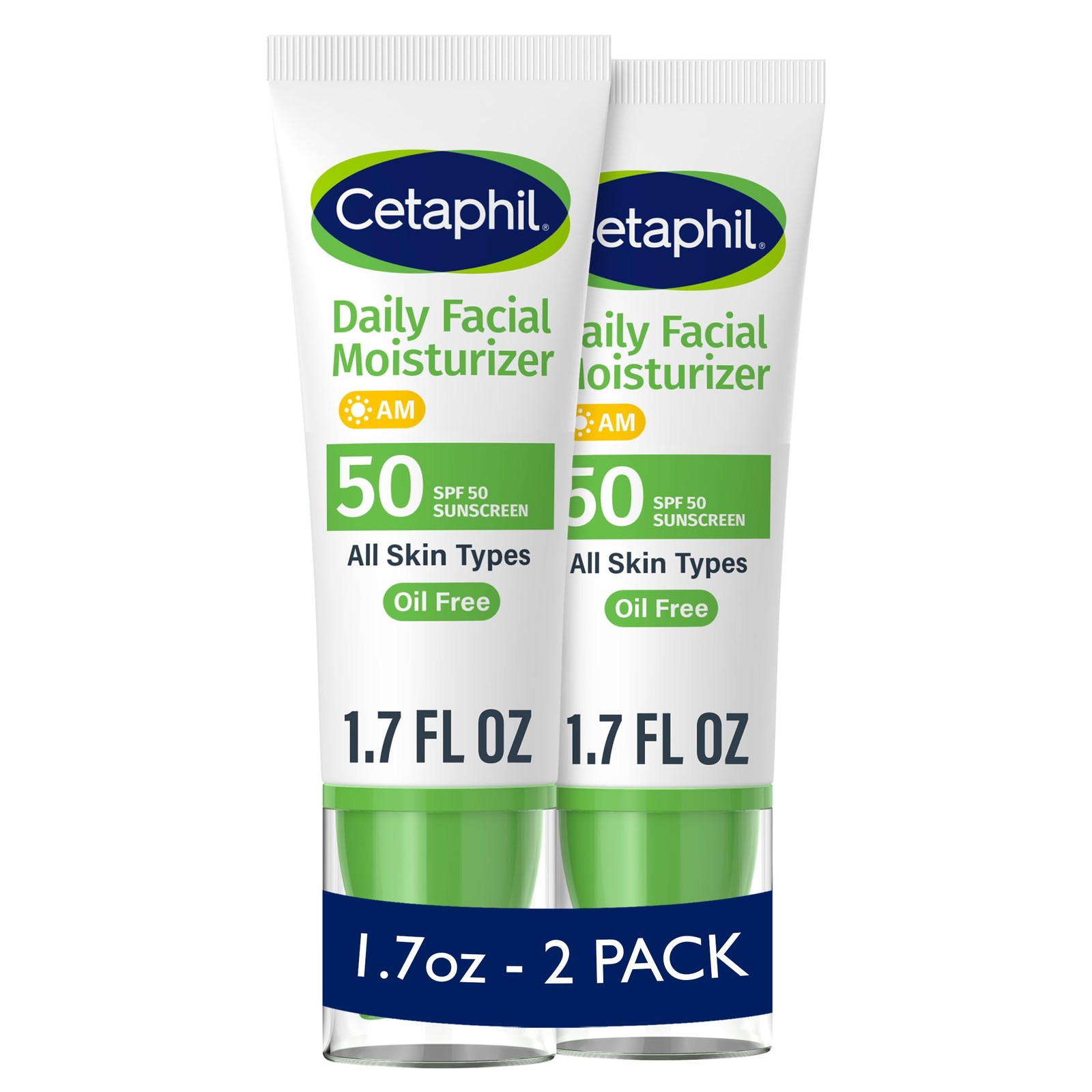 Cetaphil Daily Facial Moisturizer SPF 50 1.7oz 2-Pack Gentle Fragrance-Free