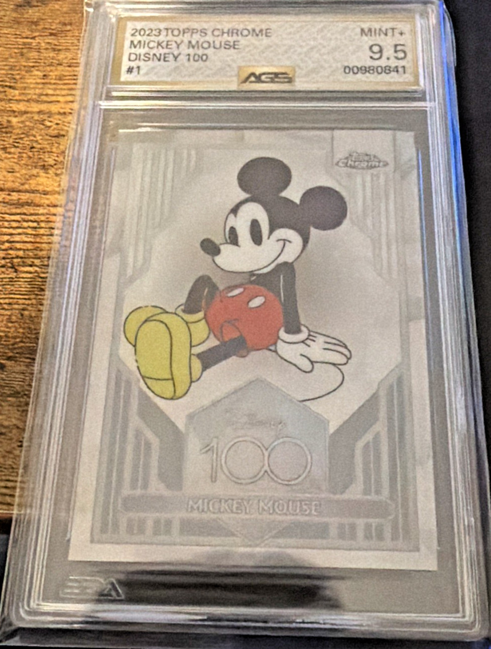 2023 TOPPS CHROME DISNEY 100  #1 MICKEY MOUSE AGS 9.5 MINT+