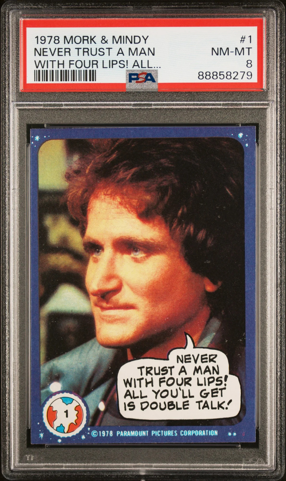 ROBIN WILLIAMS 1978 Topps Mork & Mindy ROOKIE #1 PSA 8 NONE GRADED HIGHER