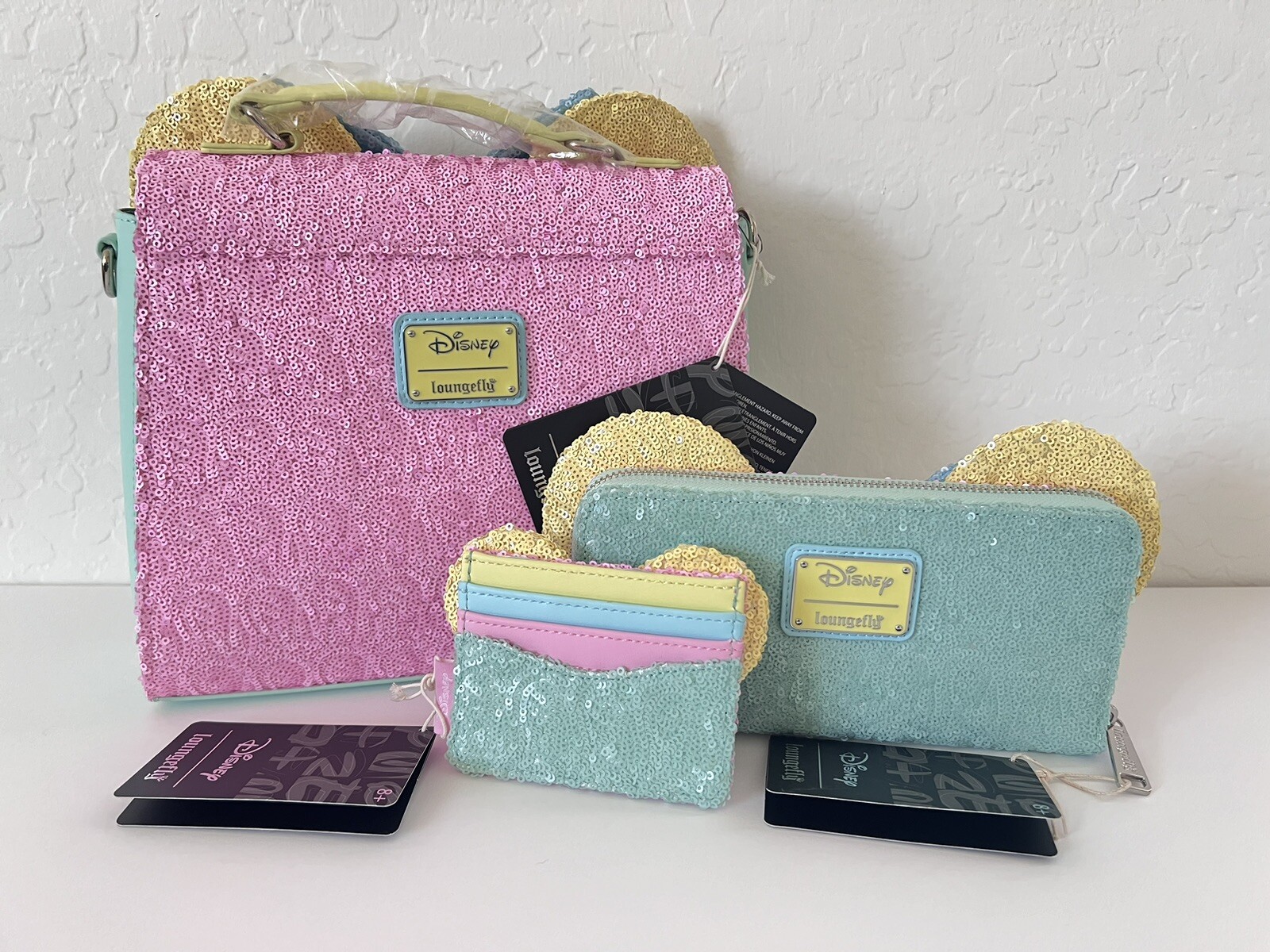 Disney Loungefly Minnie Pastel Sequin (HARD TO FIND) Set 😱😱