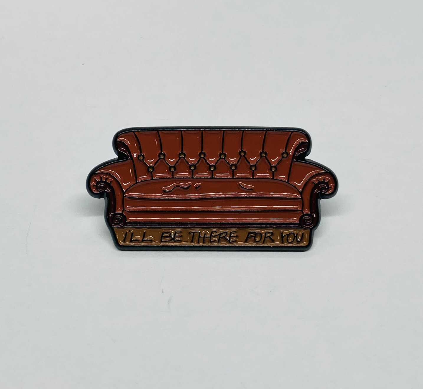 Cute Enamel Lapel Pin “I’ll Be There For You “ Lazy Couch Jacket Hat Decor C3