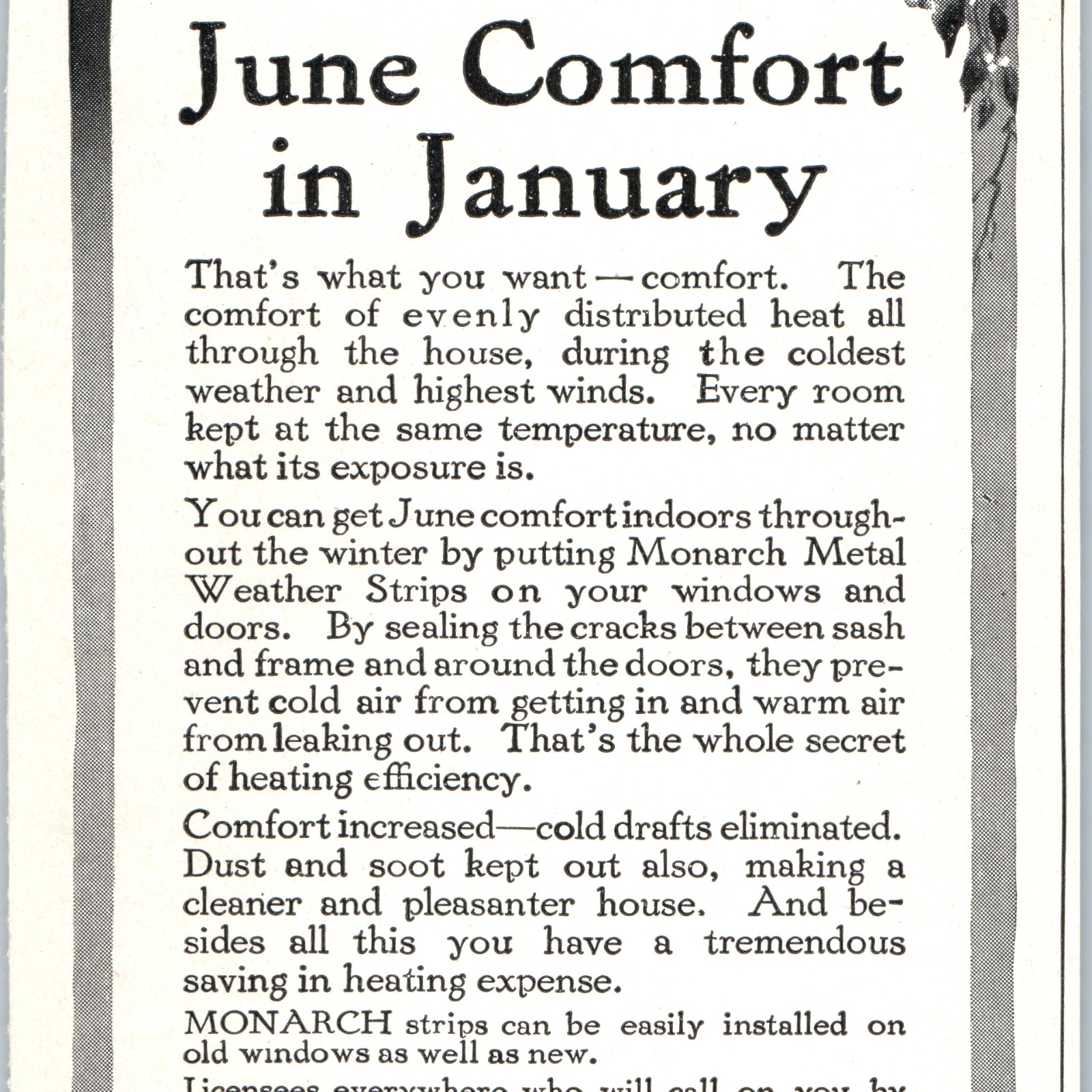 c1917 Monarch Metal Weather Strip Print Ad St. Louis Car Window Door Insulation