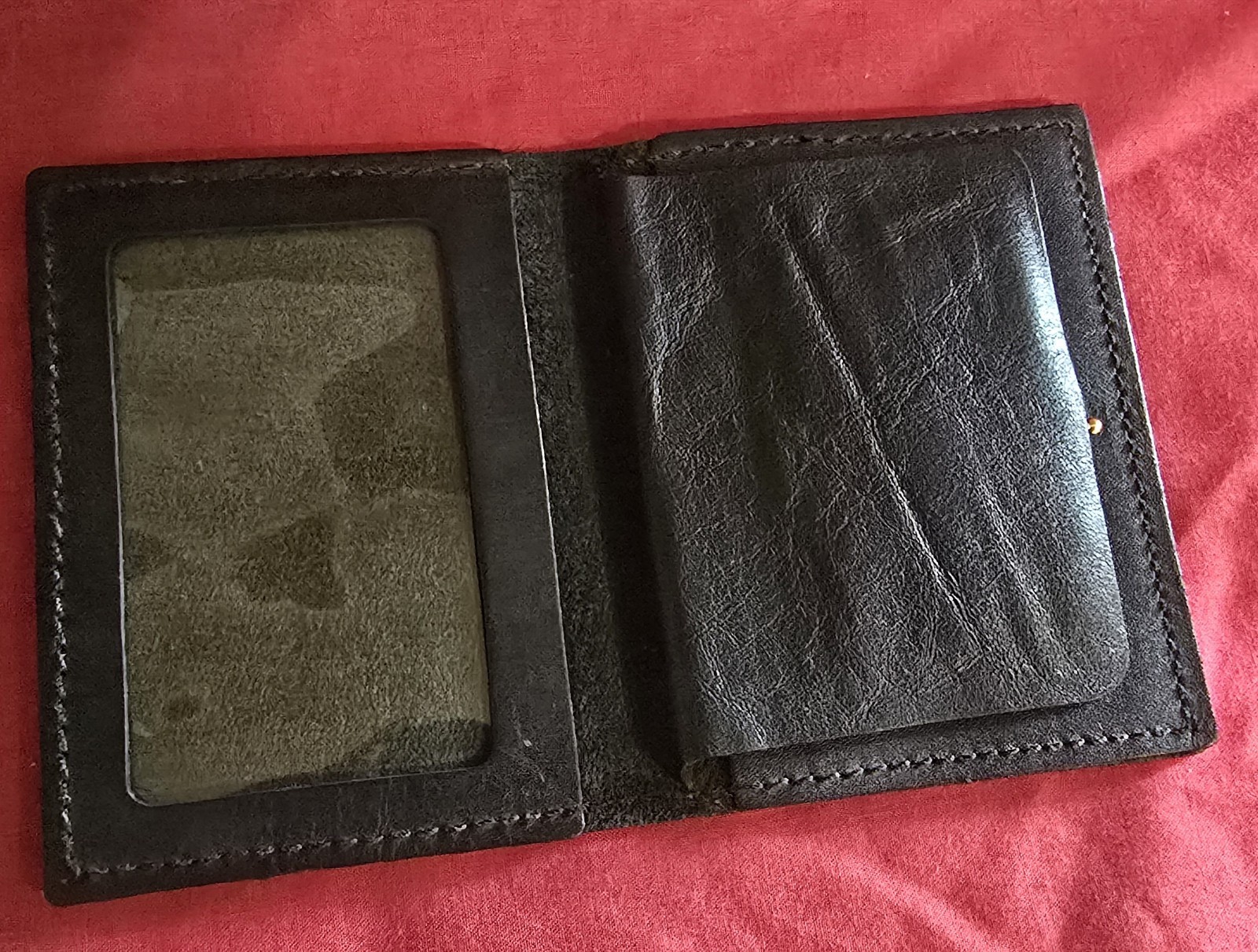 Vtg Obsolete Kankakee IL Police Retired Commander Blackinton in Leather Wallet