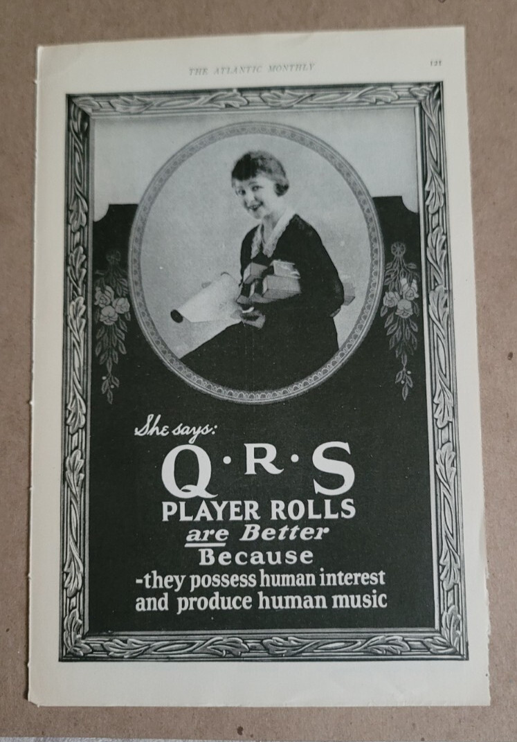 QRS player Piano Rolls Are Better Vintage 1923 Ad (JA24