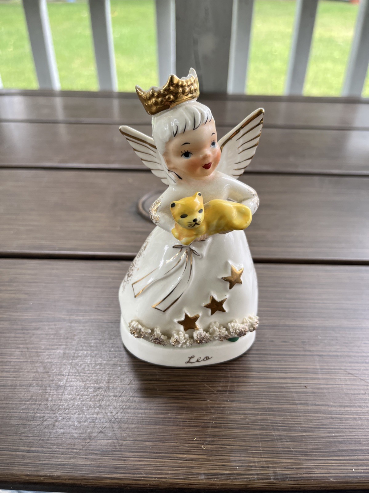 Vintage Napco Zodiac Birth Month 'Leo' 1950s Angel Figurine