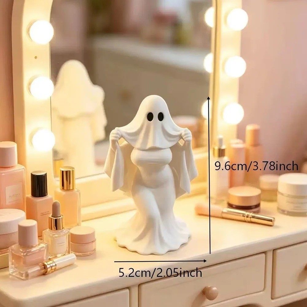 3D Printed Ghost Statue Muscular Curvy Figurine Halloween Tabletop Party Decor