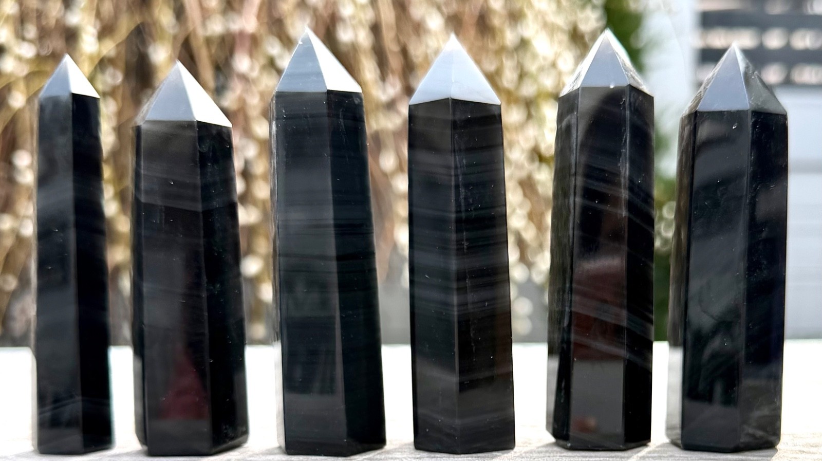 Wholesale Lot 1 Lb Natural Ice Obsidian Tower Obelisk Point Crystal