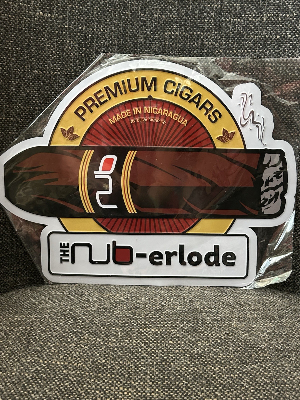 Nub by Olivia “Nub-erlode” Die-cut Metal Cigar Sign New Man Cave Decor
