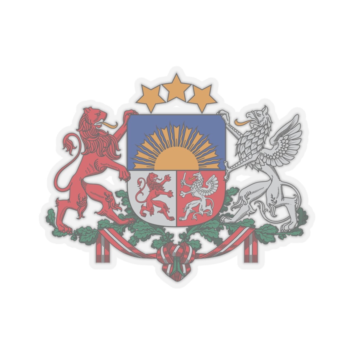Coat of arms of Latvia - STICKER Vinyl Kiss-Cut Decal
