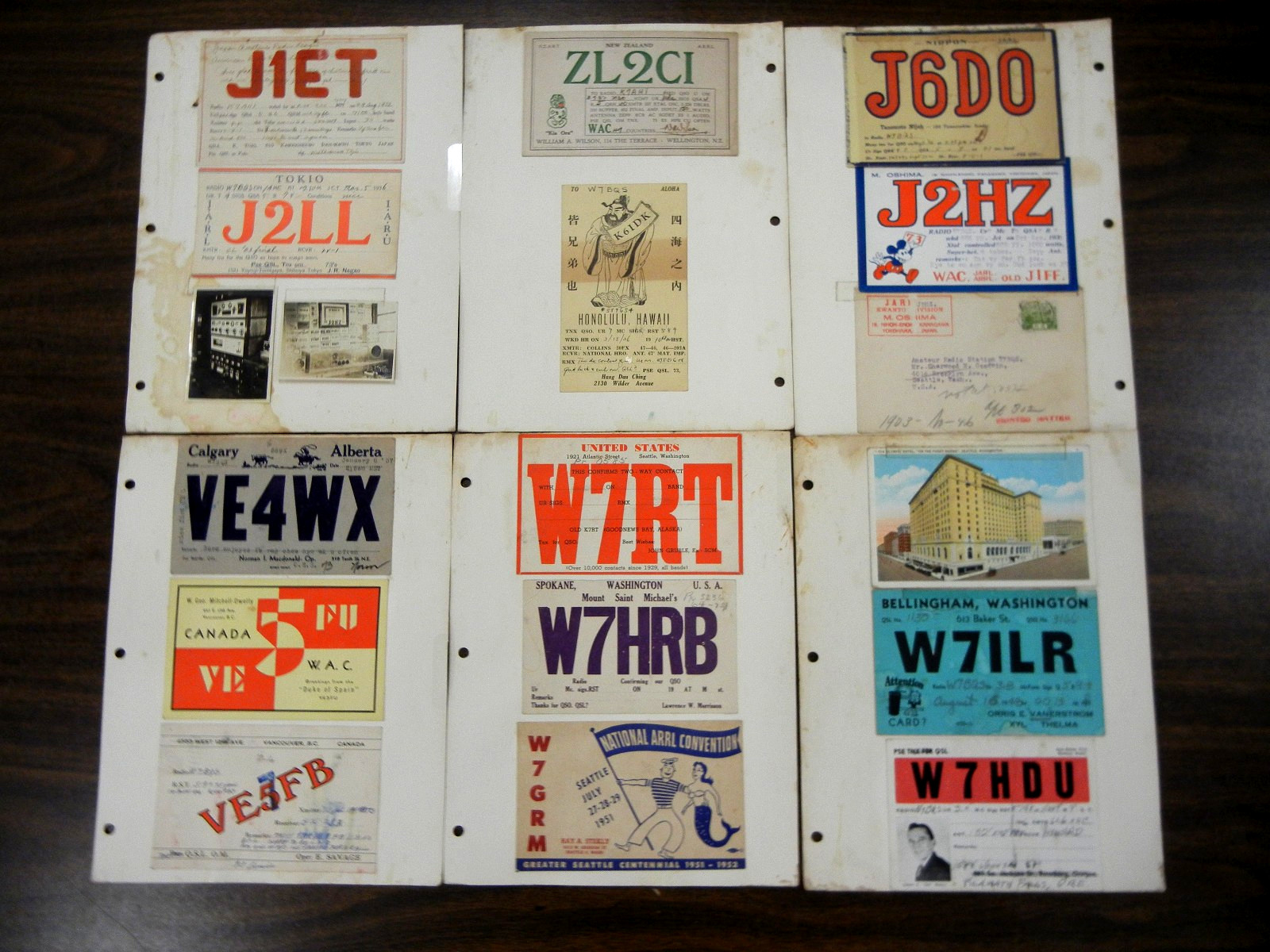 90 - 1930's/1940's  Vintage Lot of Ham Radio DX QSL Cards Rare Prefixes