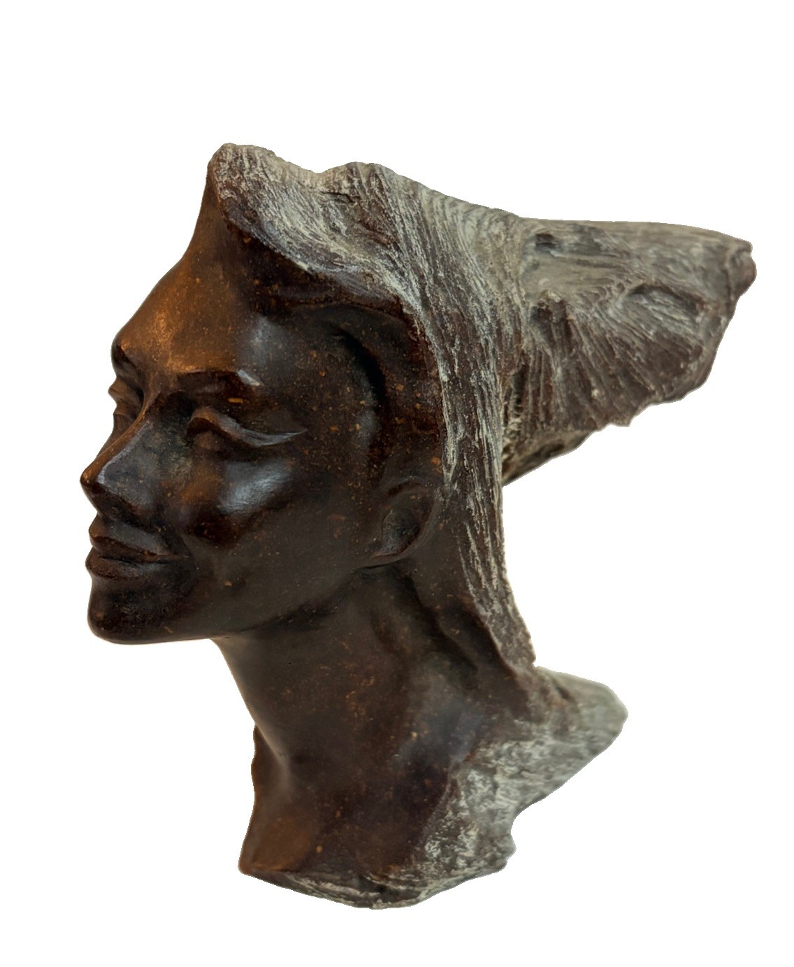 Frank Schirman Koaniani Hawaii “Monkeypod Wood” Driftwood Vintage Bust - RARE