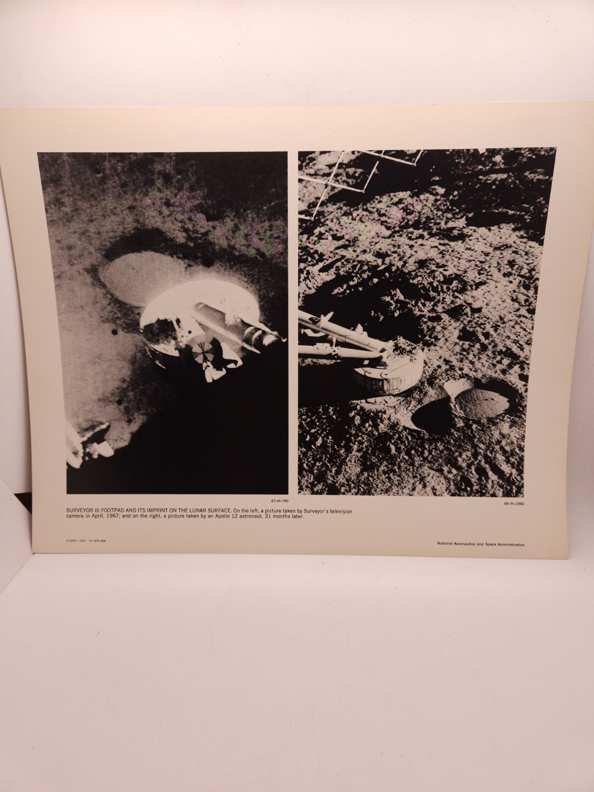 Apollo 12 Moon Landing Surveyor 111 NASA Photo 1970 Astronauts Conrad Allen Bean
