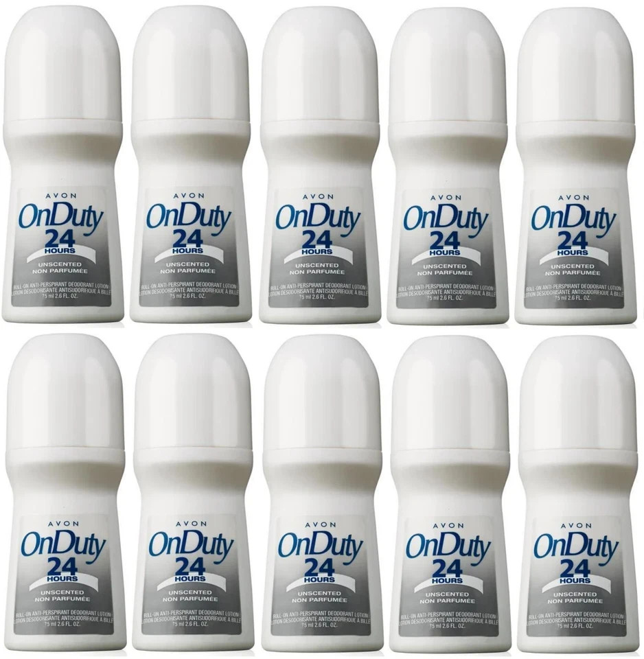 Avon 24Hour Unscented Antiperspirant Roll-on Deodorant 2.6oz (PACK OF 10)
