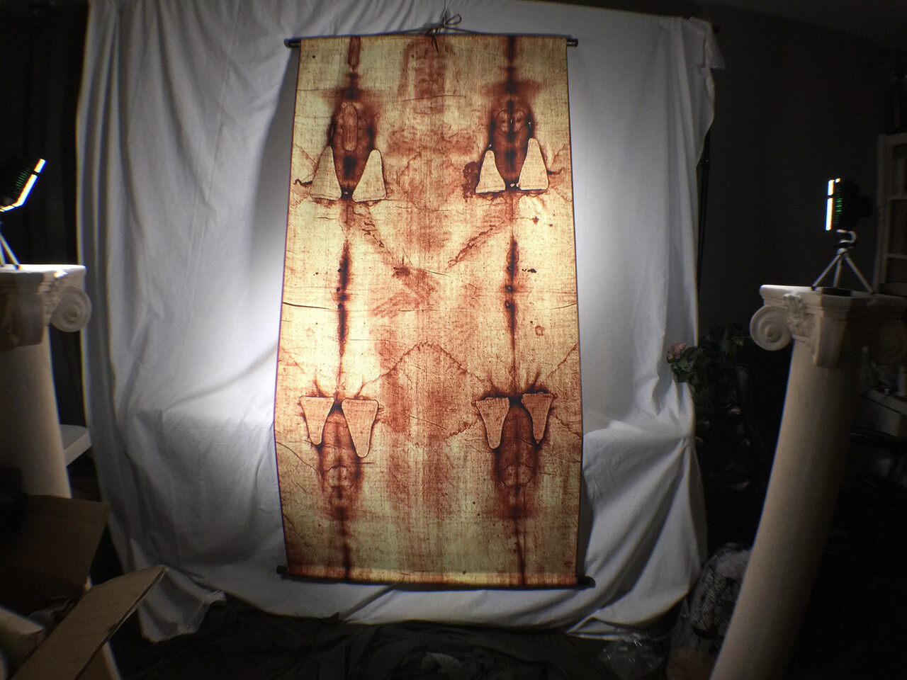 Shroud of Turin, Full Size Body, Sepia on Linen Cloth, 6 x 3 feet, Book, Signed,
