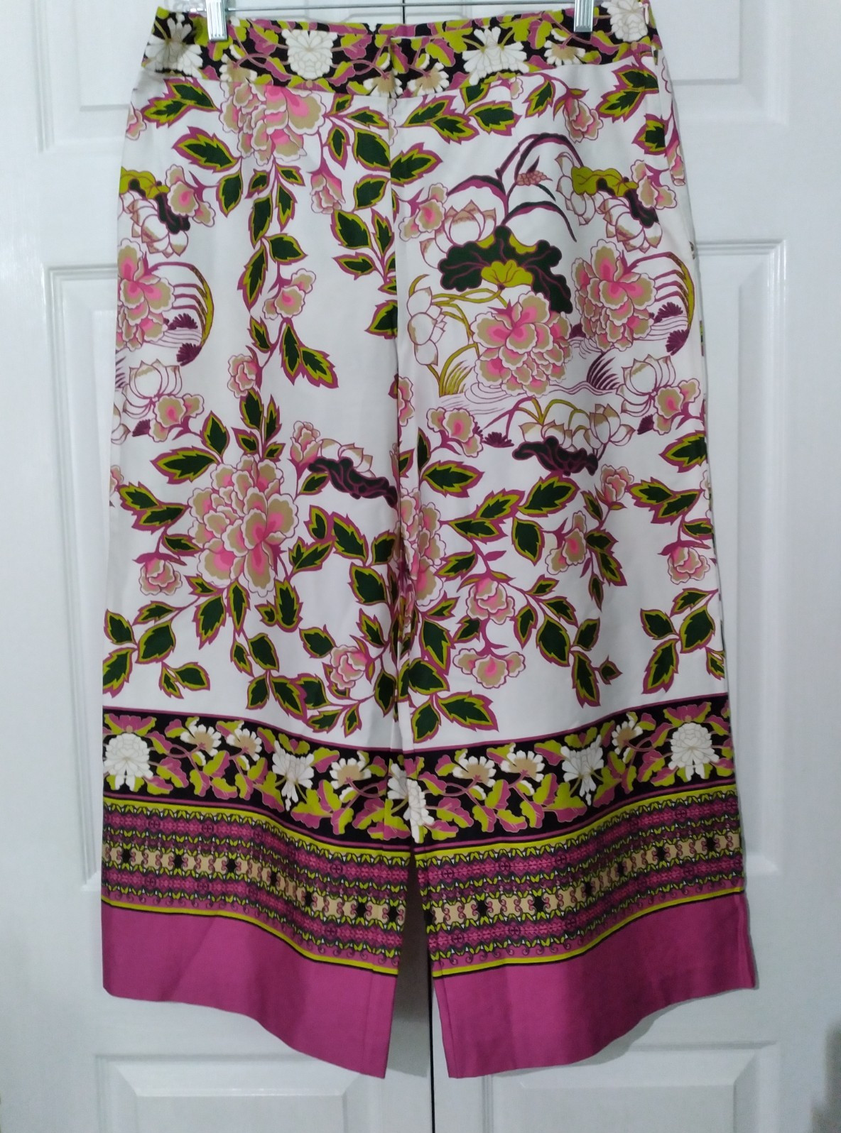 Natori Disney Alice Through the Looking Glass Floral Wide Leg Pants Size 14 NWOT