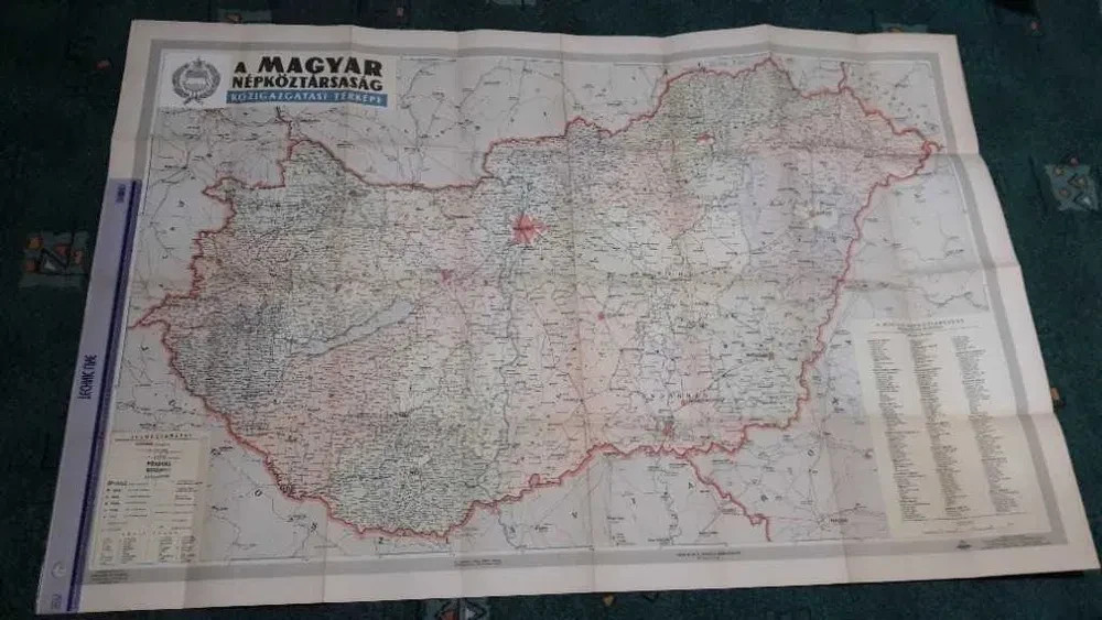 Map of Hungary, 1957, Budapest