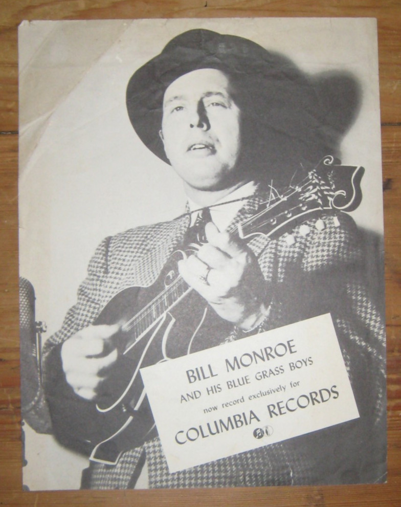 1940's Bill Monroe Photograph & List of Columbia Records, Bill & Boys On Back
