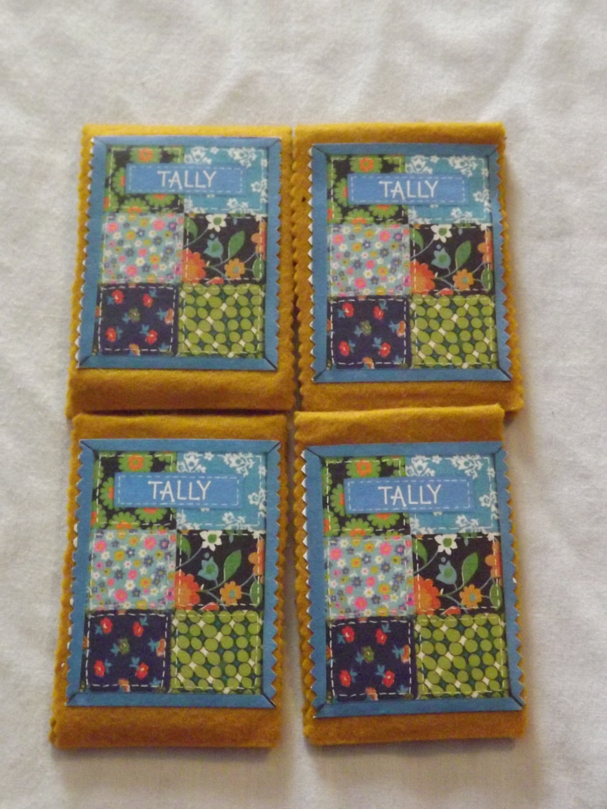 VINTAGE 4 HOME MADE TALLY TWO TABLE PROGRESSIVE FELT SCORE PADS