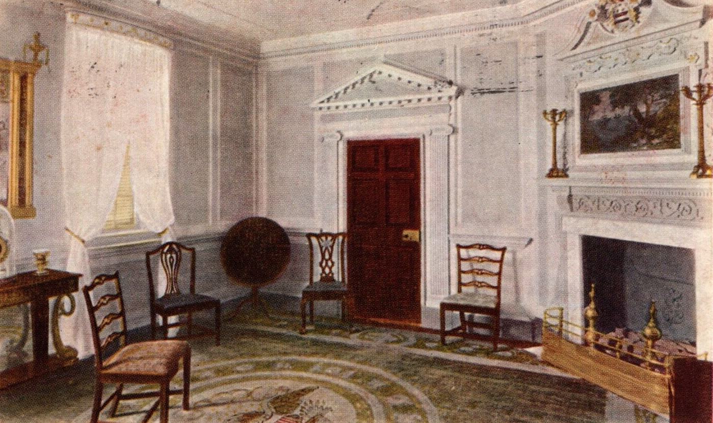 c1926 West Parlor Mount Vernon, VA Nice Cancellation Msg 2c VINTAGE Postcard