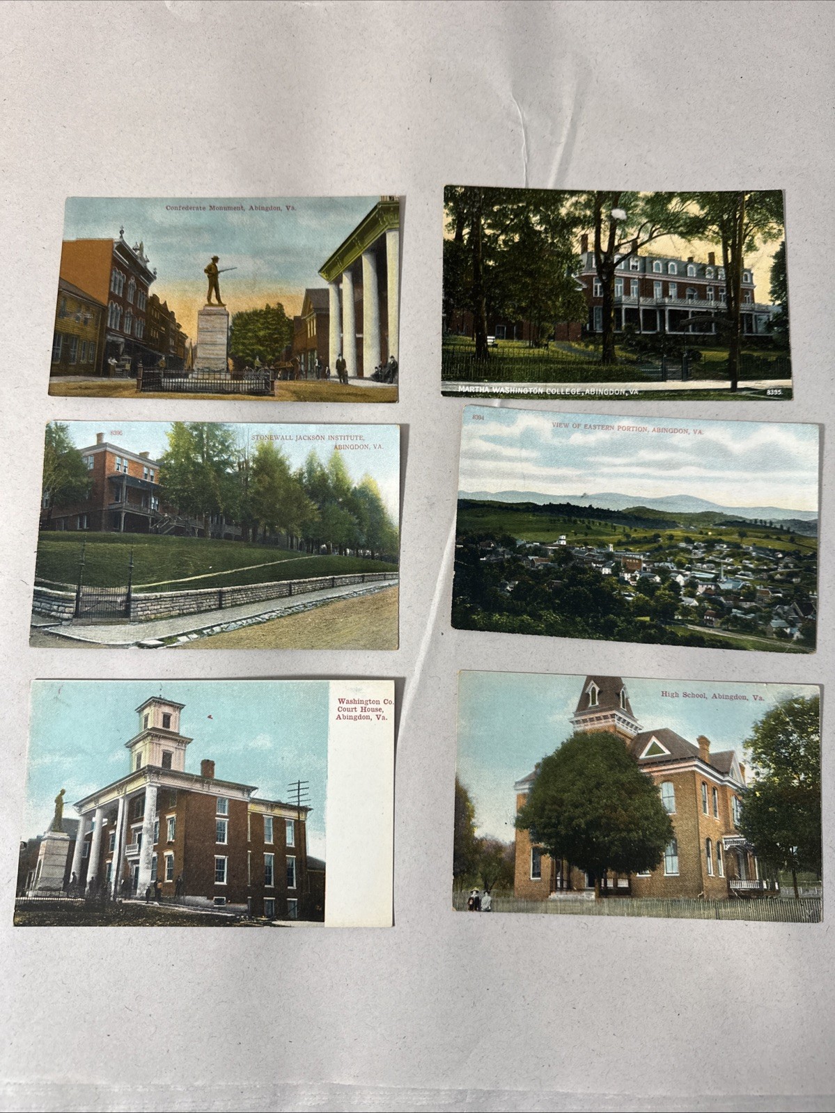 Lot of 6 Antique Divided Back Postcards Abingdon Washington County Virginia Rare